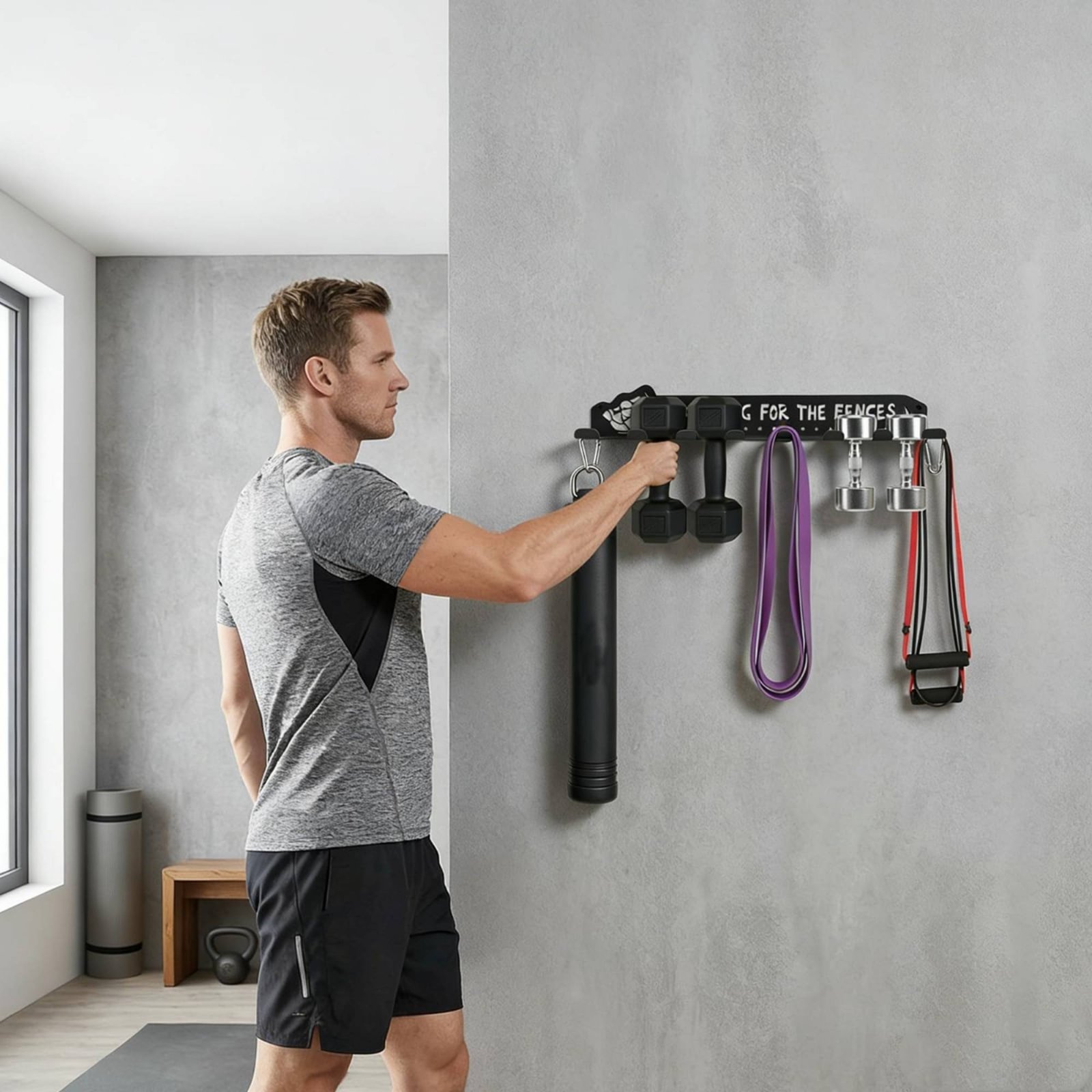 Sports Equipment Rack - 8개의 후크가 있는 스포츠 장비 랙,