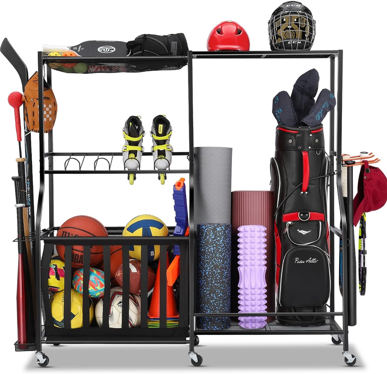Sports Equipment Bag With Wheels - 바퀴 달린 차고 스포츠 장비 정리함,