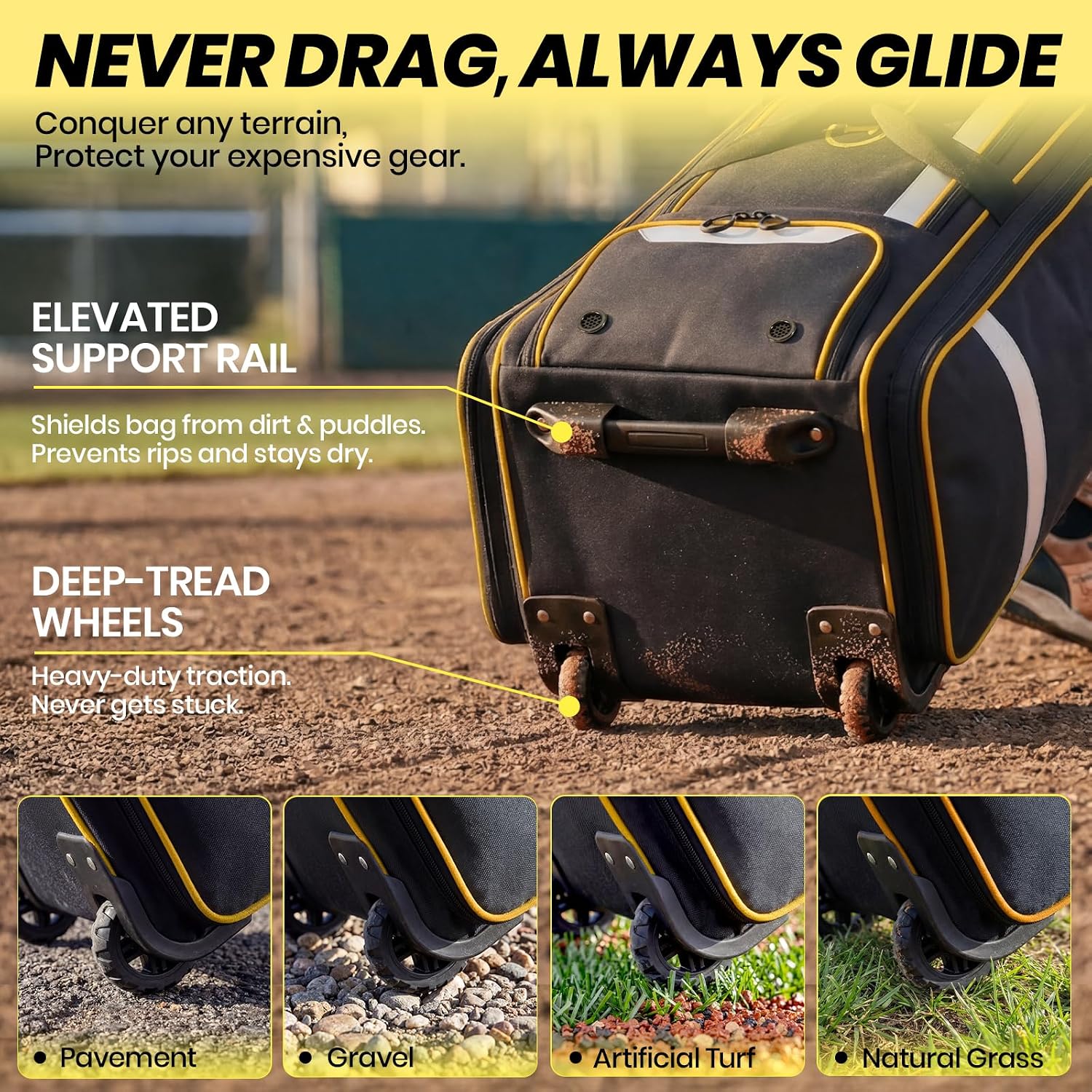100L 롤링 캐쳐스 기어 야구 가방, 헤비 듀티 소프 - Sports Equipment Bag With Wheels 리뷰 및 가격